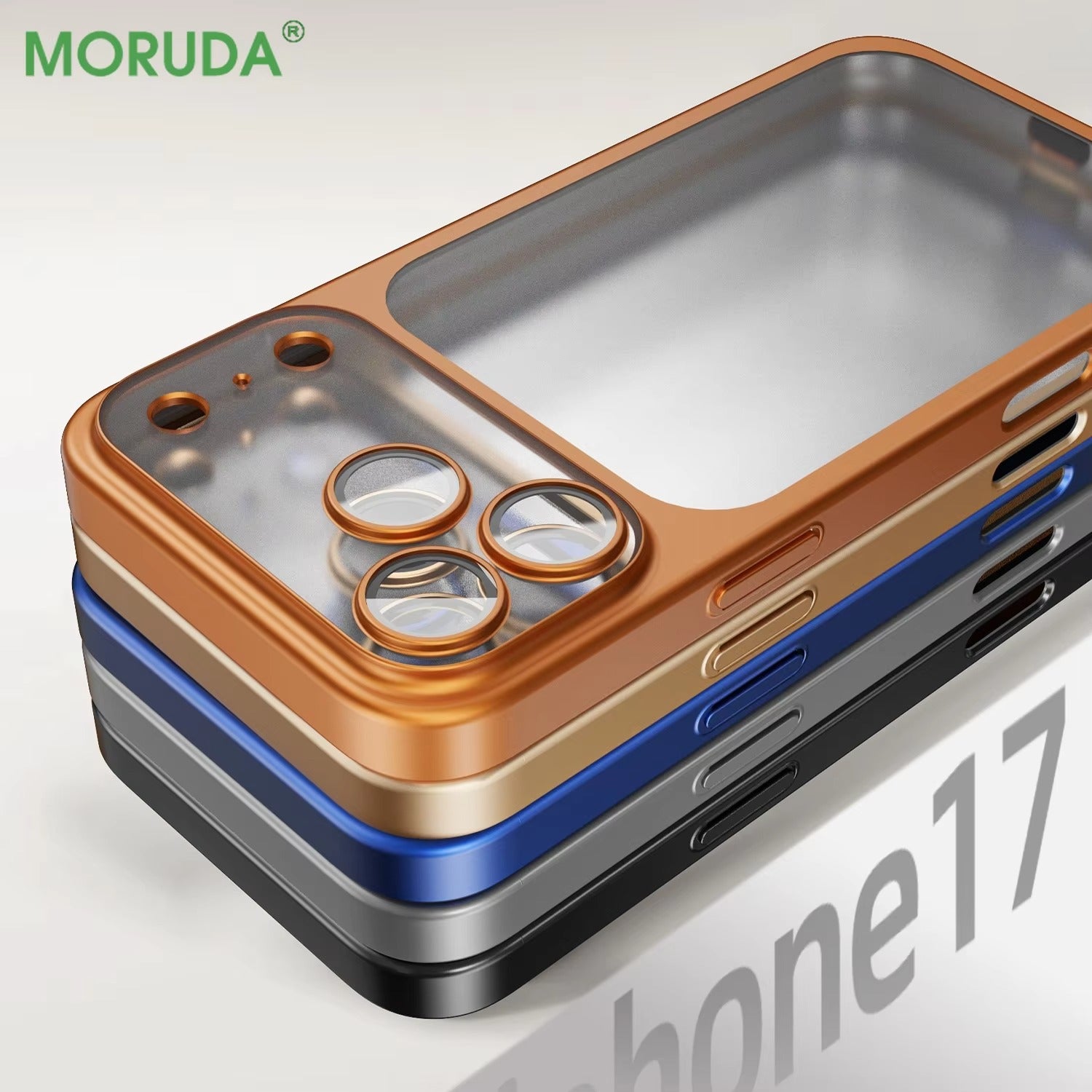 Luxury iPhone Case — Frosted Transparent Matte PC Armor Cover with Full Lens Protection and Plain Frame Design