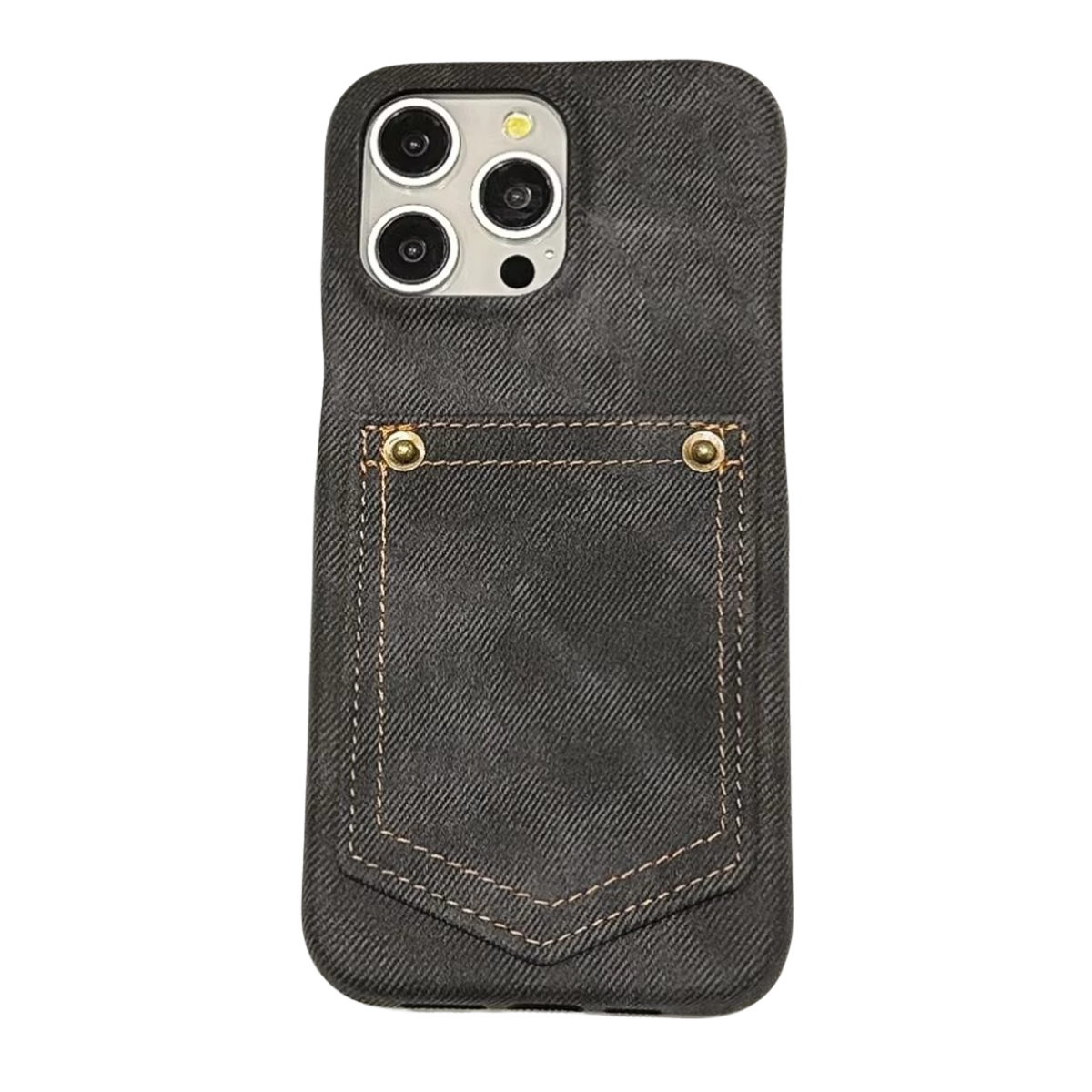 Luxury iPhone Case — Full-Coverage Denim Leather Card Bag Cover, Anti-Fingerprint Anti-Scratch PU Design