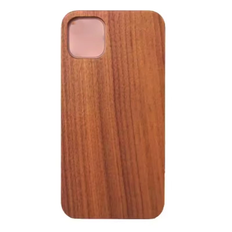 Luxury iPhone Case — Genuine Bamboo & Walnut Wooden Hard Back Cover with Dustproof Half-Wrapped Protection and Custom Natural Design