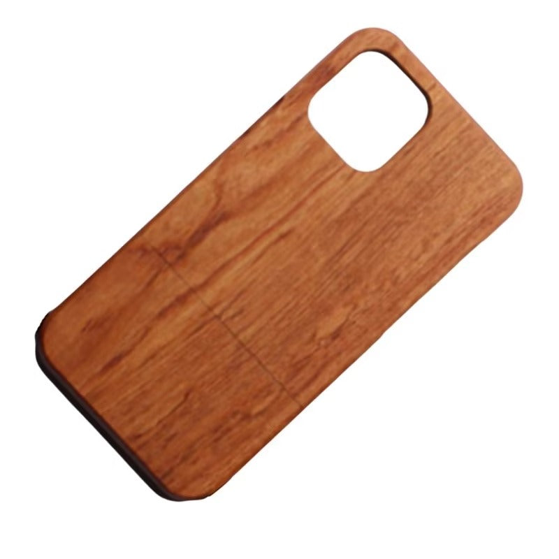 Luxury iPhone Case — Genuine Bamboo & Walnut Wooden Hard Back Cover with Dustproof Half-Wrapped Protection and Custom Natural Design