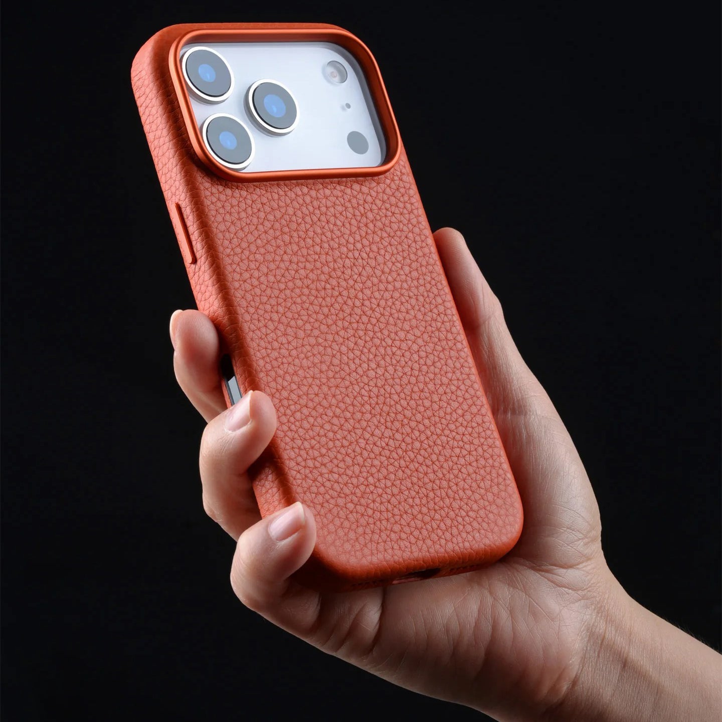 Luxury iPhone Case — Genuine Cowhide Leather MagSafe Cover with Camera Button, Slim Shockproof Design and Anti-Fingerprint Soft Microfiber Lining