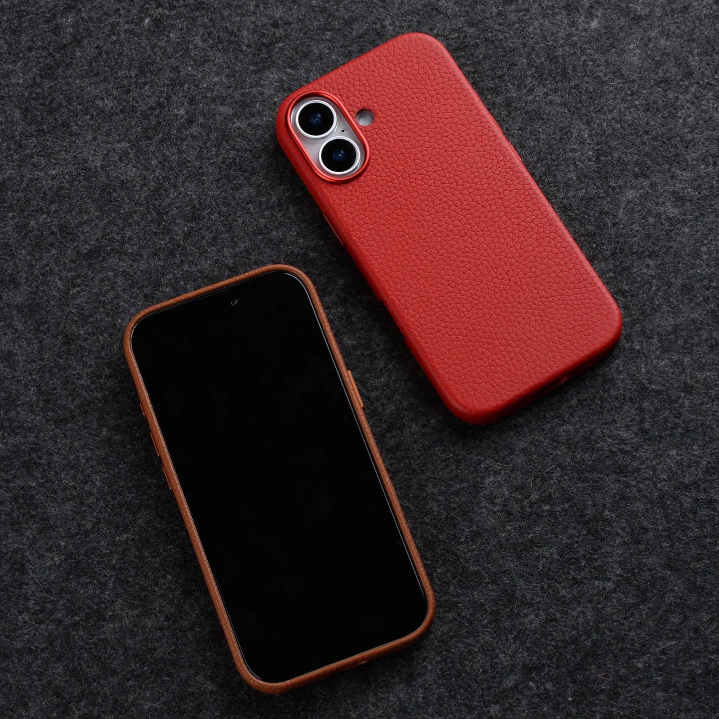 Luxury iPhone Case — Genuine Cowhide Leather MagSafe Cover with Camera Button, Slim Shockproof Design and Anti-Fingerprint Soft Microfiber Lining