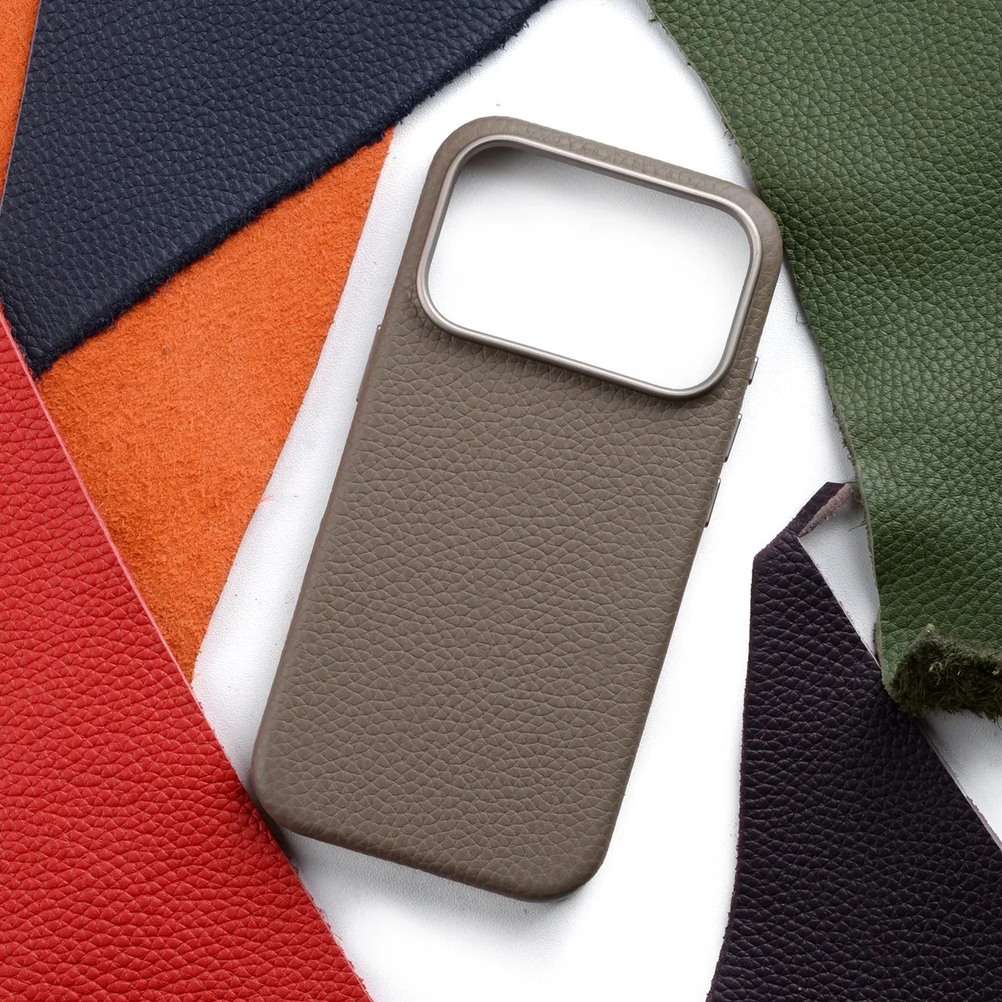 Luxury iPhone Case — Genuine Cowhide Leather MagSafe Cover with Camera Button, Slim Shockproof Design and Anti-Fingerprint Soft Microfiber Lining