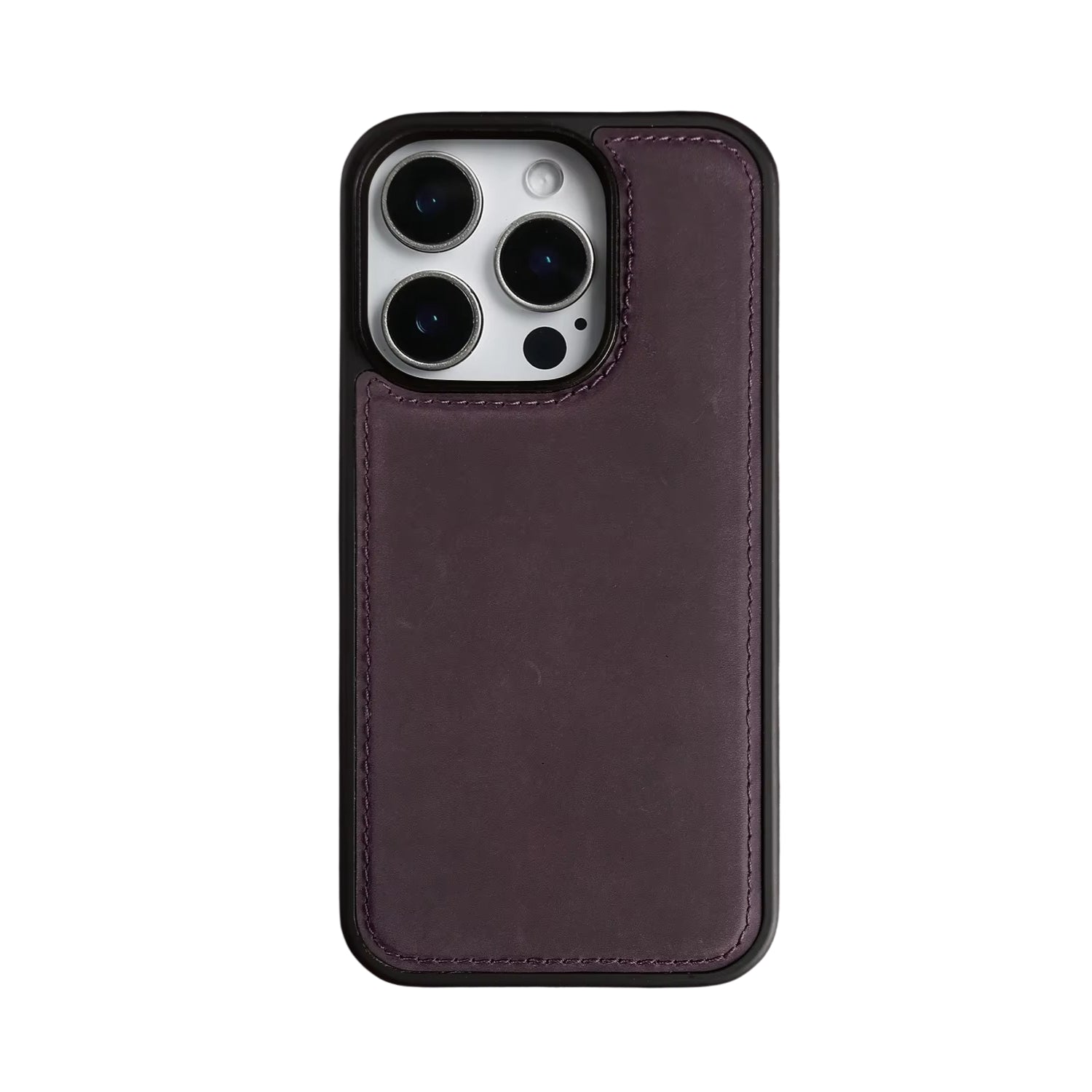 Luxury iPhone Case — Genuine Crazy Horse Leather Cover with Shockproof Full-Protection Design, Anti-Fingerprint Finish and Raised Camera Lips