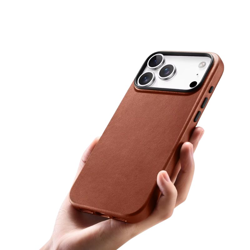 Luxury iPhone Case — Genuine Leather MagSafe Compatible Slim-Fit Cover with Shockproof Full-Coverage Protection, Anti-Fingerprint Non-Slip Design