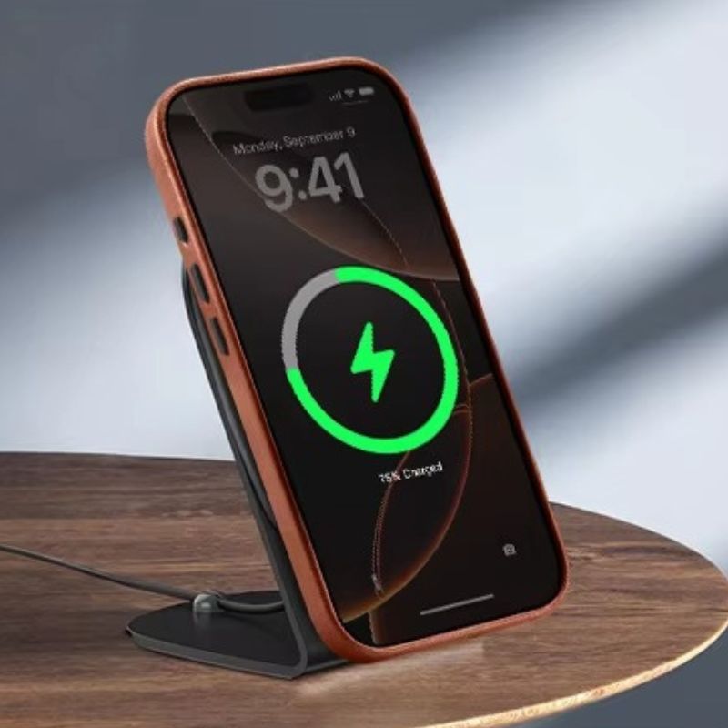 Luxury iPhone Case — Genuine Leather MagSafe Compatible Slim-Fit Cover with Shockproof Full-Coverage Protection, Anti-Fingerprint Non-Slip Design