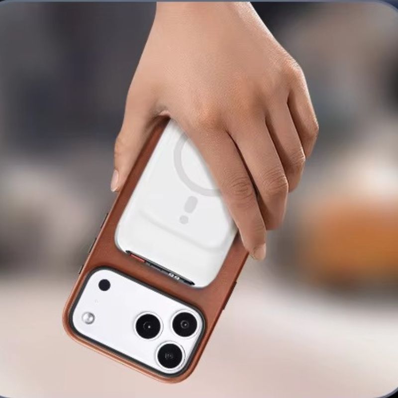 Luxury iPhone Case — Genuine Leather MagSafe Compatible Slim-Fit Cover with Shockproof Full-Coverage Protection, Anti-Fingerprint Non-Slip Design