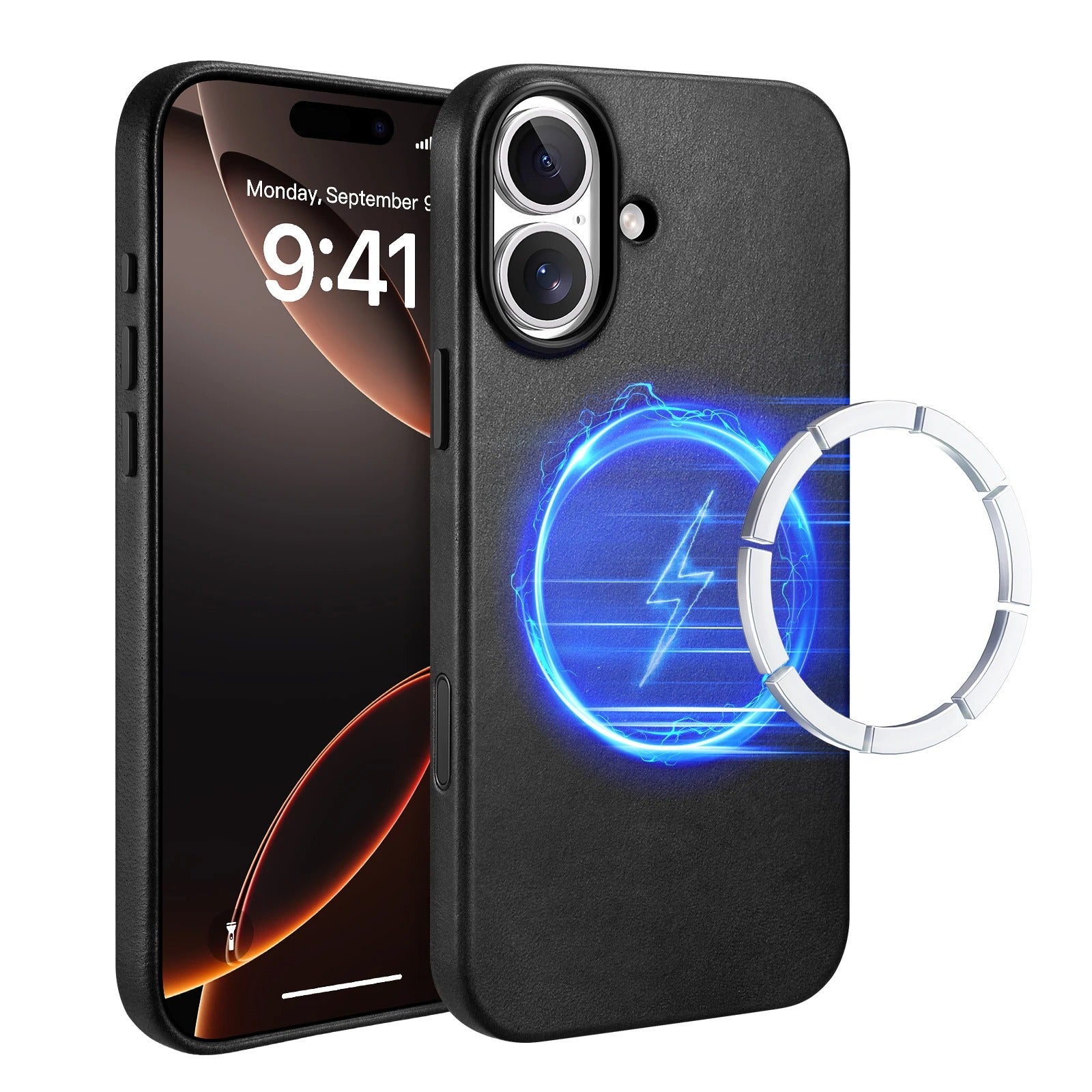 Luxury iPhone Case — Genuine Leather MagSafe Compatible Slim-Fit Cover with Shockproof Full-Coverage Protection, Anti-Fingerprint Non-Slip Design