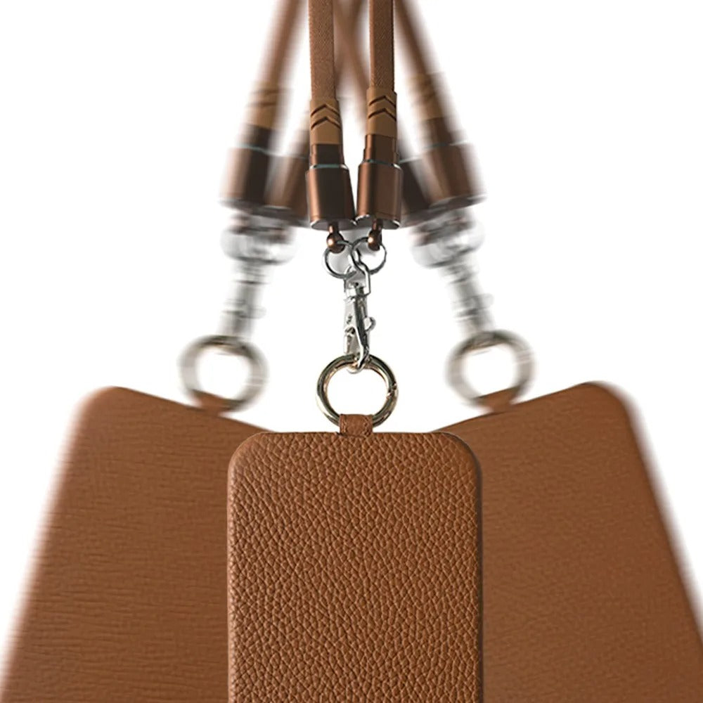 Luxury iPhone Case — Genuine Leather MagSafe Cover with Lanyard USB Charging Strap, Full-Protection Design and Premium Anti-Fingerprint Finish