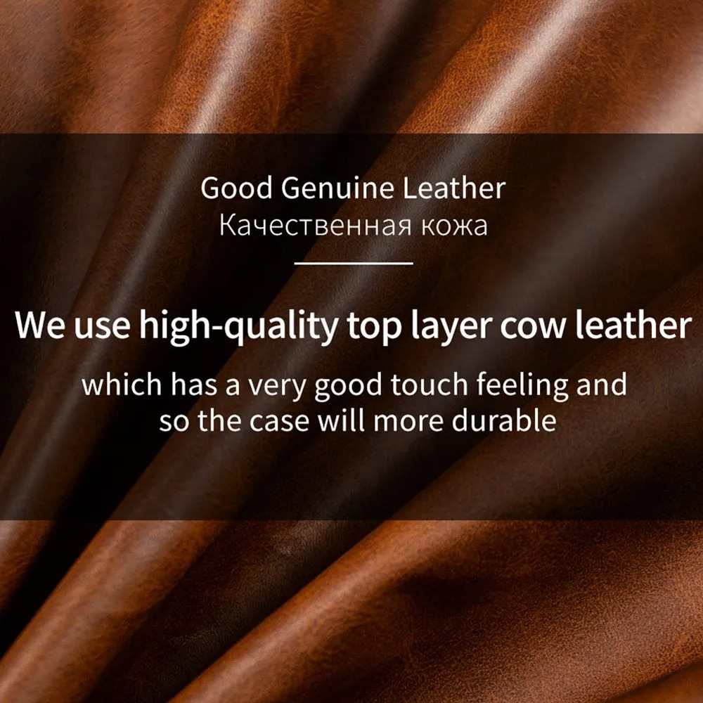 Luxury iPhone Case — Genuine Leather and Cloth Card Slot Cover with Vintage Retro Design, Lightweight Anti-Scratch Non-Slip Protection