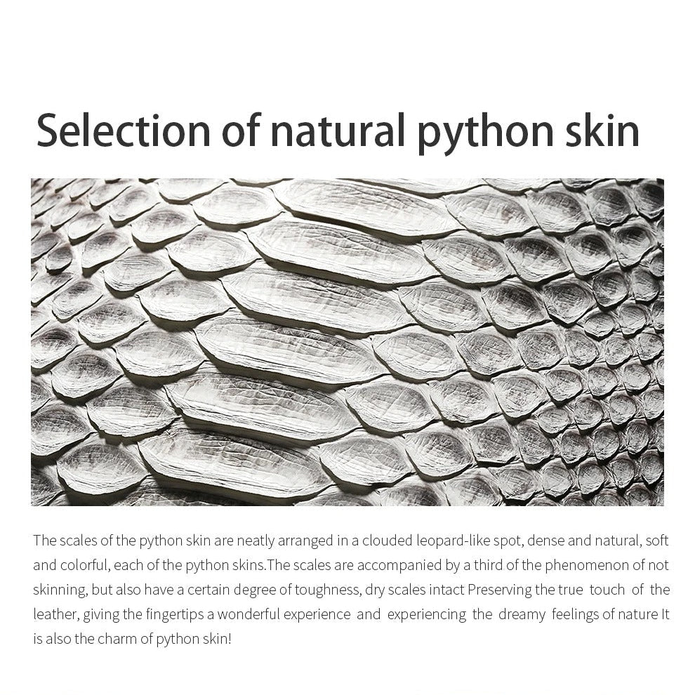 Luxury iPhone Case — Genuine Python Leather Back Cover with Anti-Fingerprint Anti-Scratch Protection, Lightweight Non-Slip PC Hybrid Design