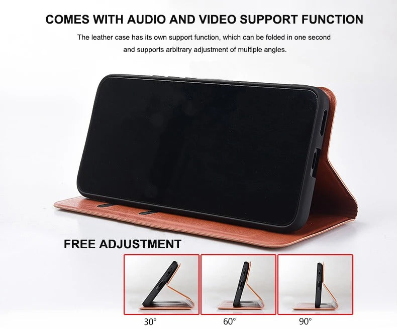 Luxury iPhone Case — Genuine Python Leather Wallet Flip Cover with Snake Skin Design, Card Holder, Non-Slip Grip & Full-Screen Protective Closure