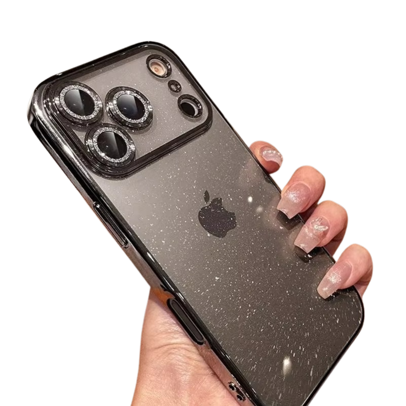 Luxury iPhone Case — Glitter Clear Soft TPU Cover with Camera Protector, Shockproof Anti-Fingerprint Anti-Scratch Dustproof Lightweight Design