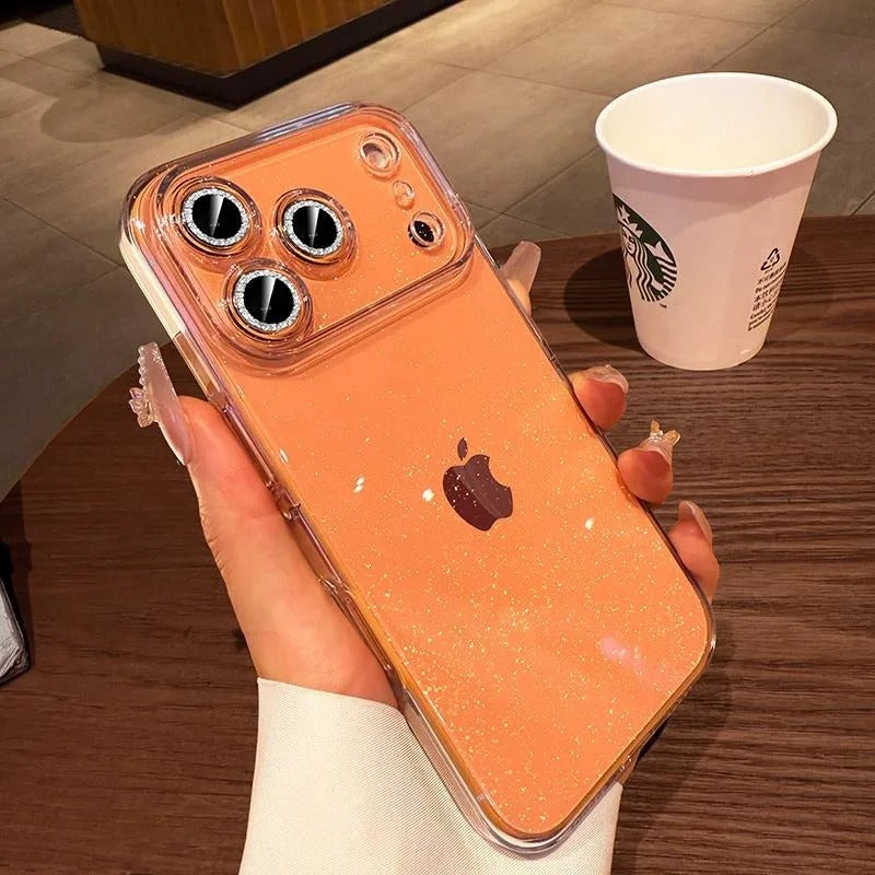 Luxury iPhone Case — Glitter Clear Soft TPU Cover with Camera Protector, Shockproof Anti-Fingerprint Anti-Scratch Dustproof Lightweight Design