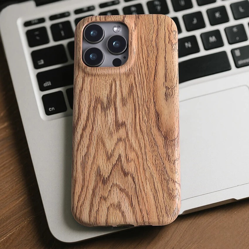 Luxury iPhone Case — Handmade Walnut Wood Protective Cover with TPU Shockproof Frame, Slim Durable Design, Magnetic Attachment for Supported Models