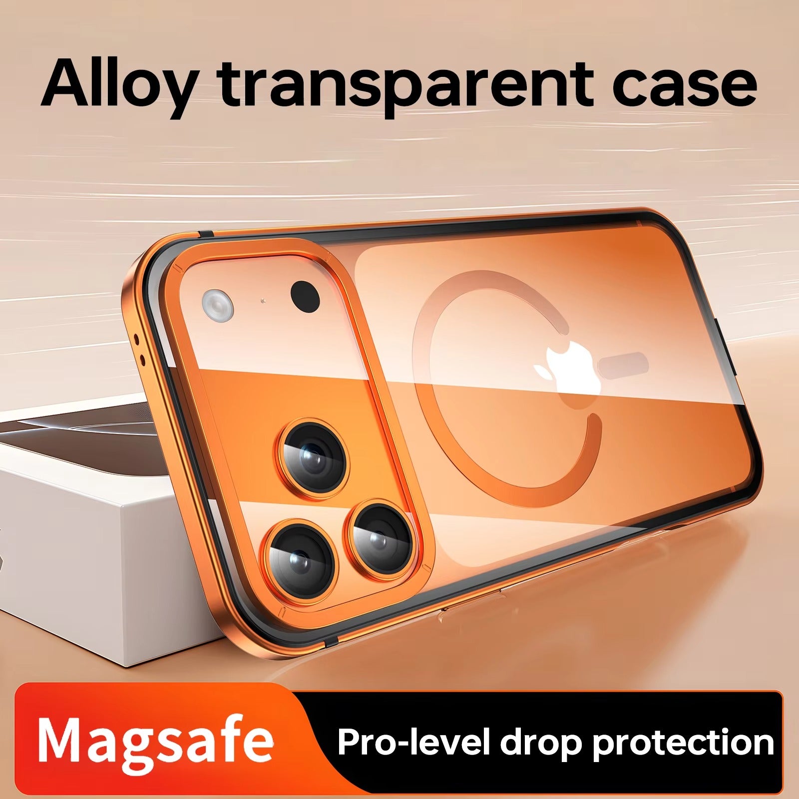 Luxury iPhone Case — High-End Metal Frame MagSafe Cover with HD Acrylic Backplate and Durable Shockproof Protective Design