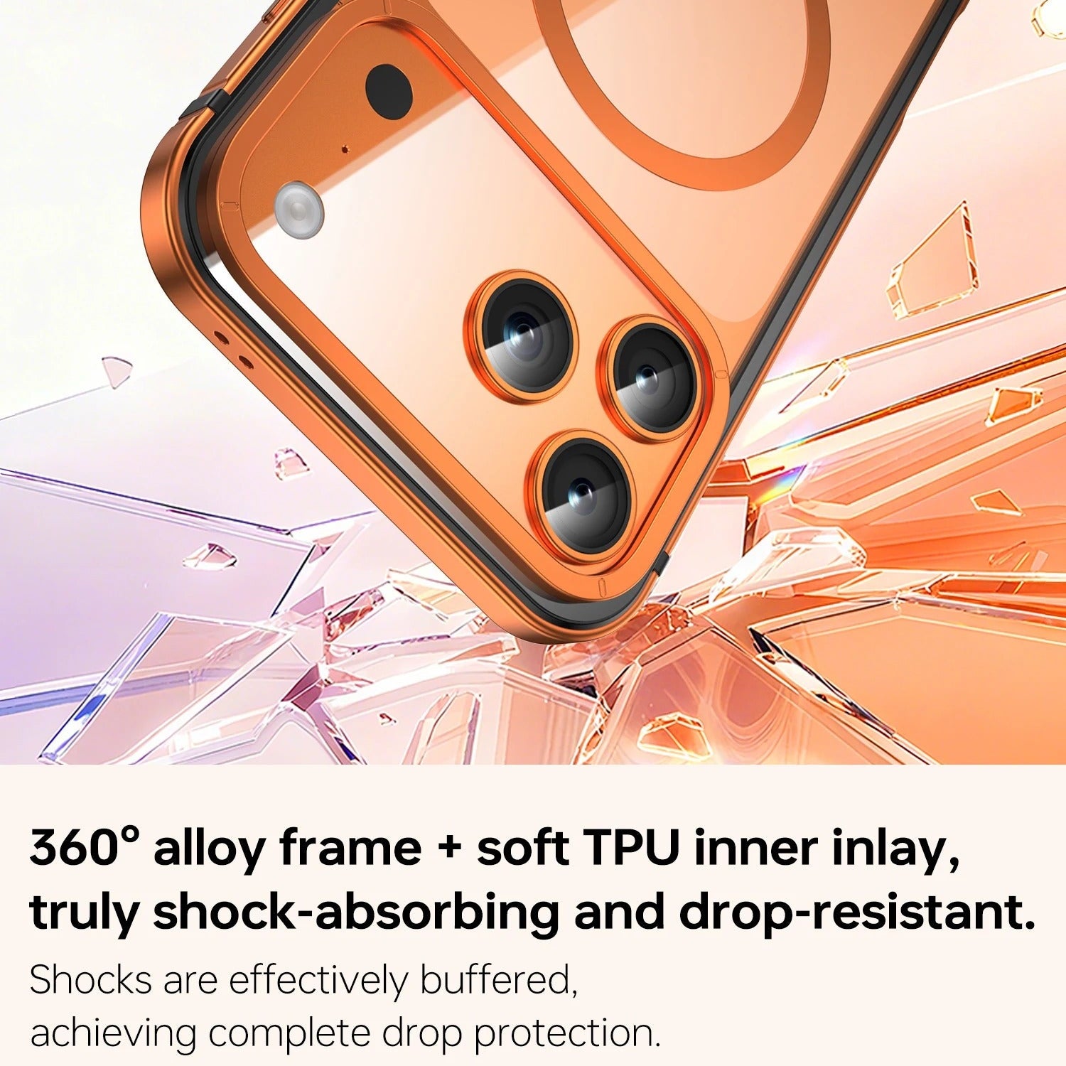 Luxury iPhone Case — High-End Metal Frame MagSafe Cover with HD Acrylic Backplate and Durable Shockproof Protective Design