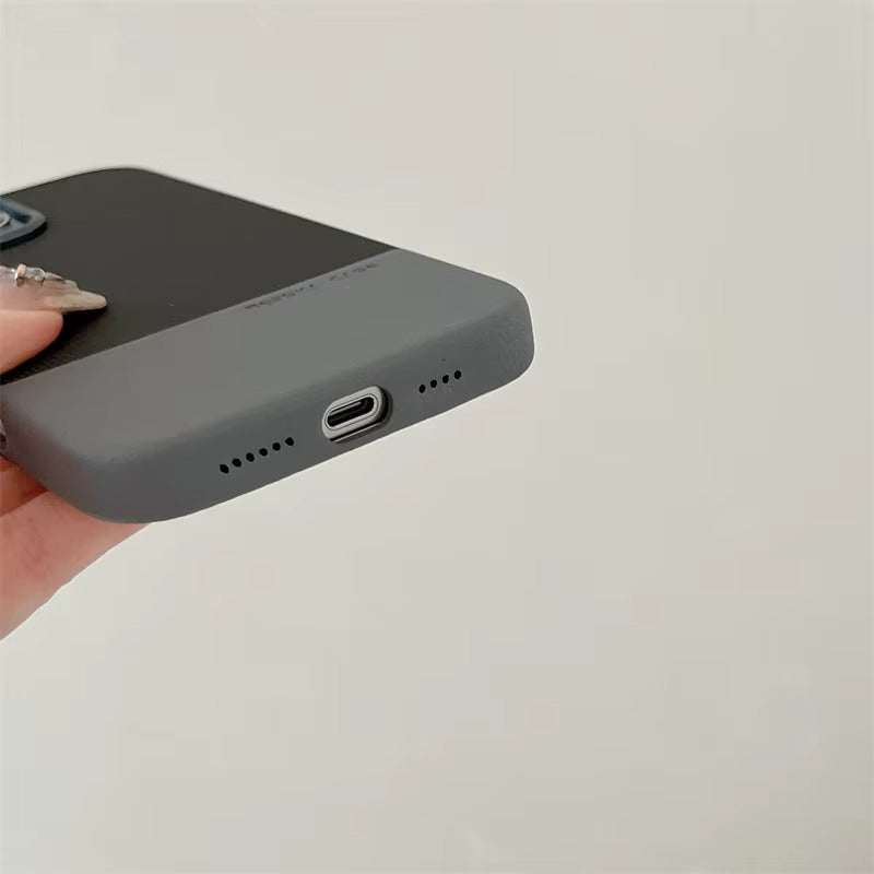 Luxury iPhone Case — Hit-Color Diamond Relief MagSafe Cover with PU Leather Texture, Alloy Lens Protection and Matte Anti-Fingerprint Design