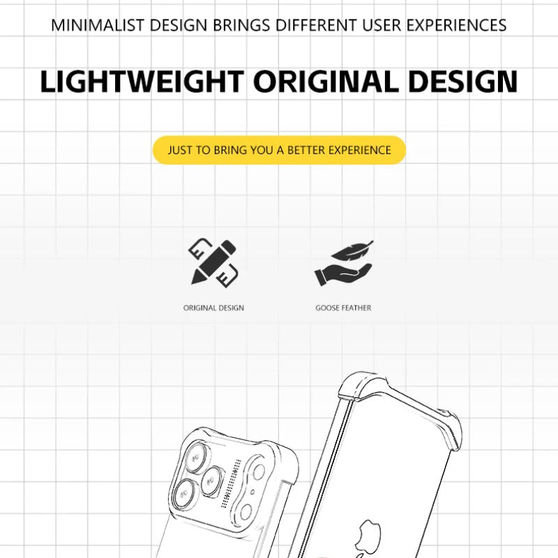 Luxury iPhone Case — Irregular Titanium Alloy Bumper with Shockproof Borderless Design, Lens Protector, Matte Anti-Slip Finish and Lightweight Build