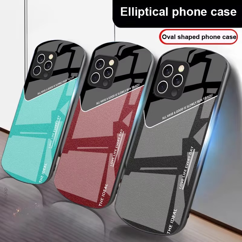 Luxury iPhone Case — Leather Grid Element Tempered-Glass Cover with PC+TPU Build, Full Screen & Lens Protection, Waterproof Anti-Fingerprint Design & Ultra-Thin Style