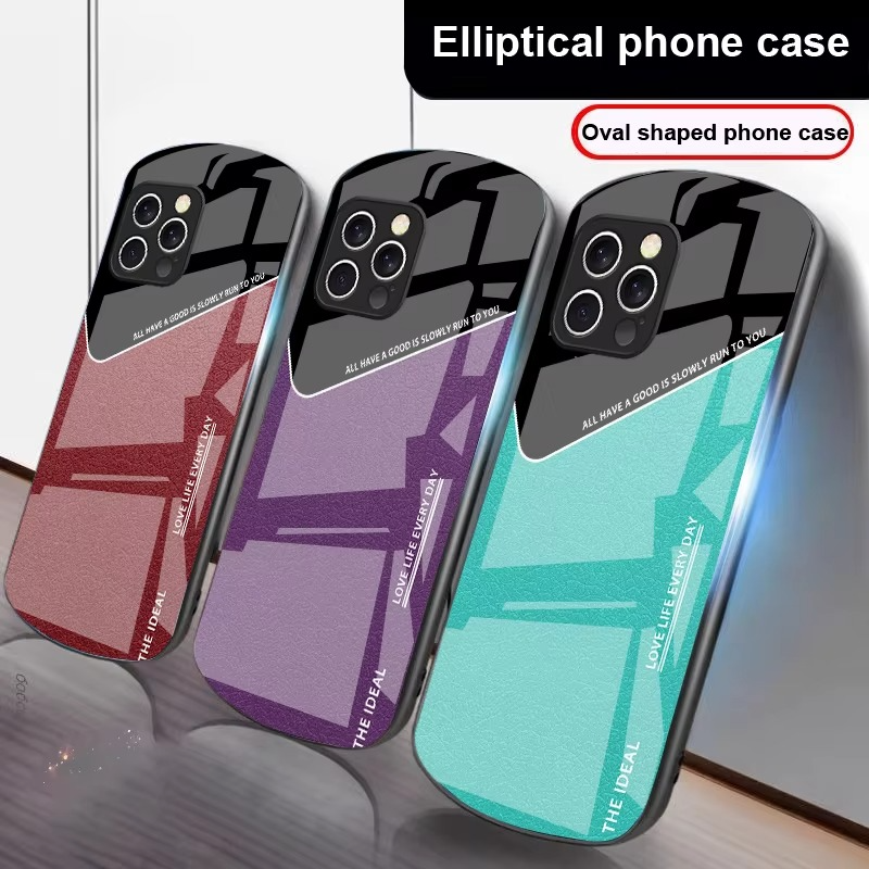 Luxury iPhone Case — Leather Grid Element Tempered-Glass Cover with PC+TPU Build, Full Screen & Lens Protection, Waterproof Anti-Fingerprint Design & Ultra-Thin Style