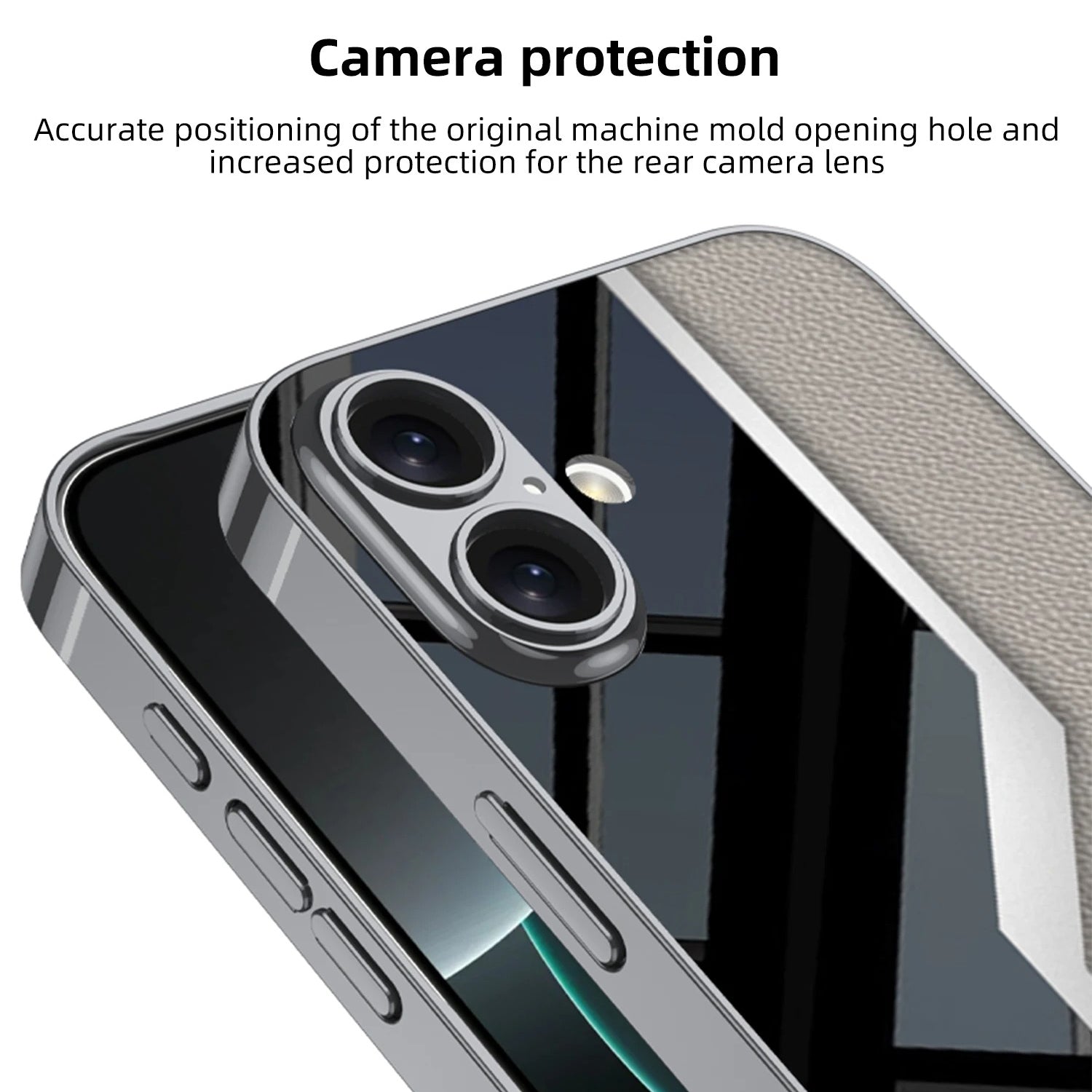Luxury iPhone Case — Leather Plating Cover with Soft TPU Edges, Shockproof Anti-Scratch Design, Ultra-Thin Plated Frame & Full Camera Lens Protection