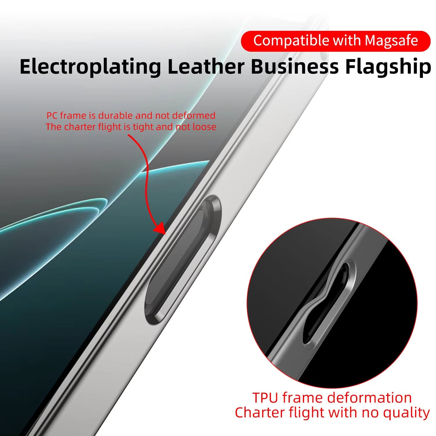 Luxury iPhone Case — Leather Plating Cover with Soft TPU Edges, Shockproof Anti-Scratch Design, Ultra-Thin Plated Frame & Full Camera Lens Protection