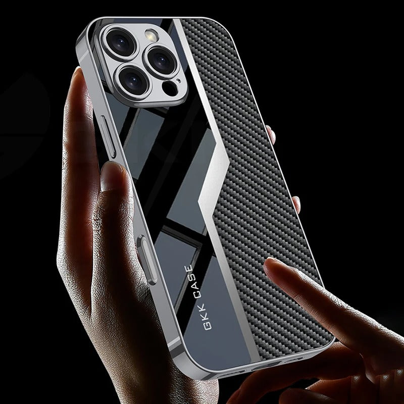 Luxury iPhone Case — Leather Plating Cover with Soft TPU Edges, Shockproof Anti-Scratch Design, Ultra-Thin Plated Frame & Full Camera Lens Protection