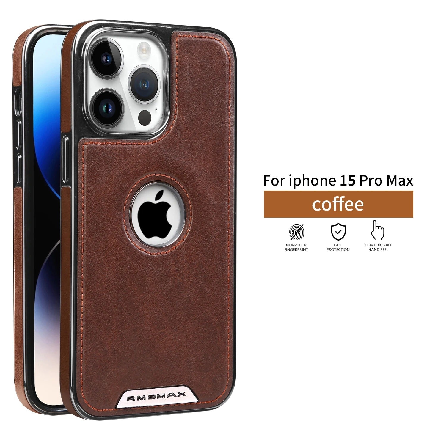 Luxury iPhone Case — Leather Shockproof Protective Cover with Anti-Fingerprint Anti-Scratch Dustproof Non-Slip Design and Easy-Access Cutouts