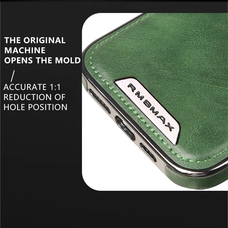 Luxury iPhone Case — Leather Shockproof Protective Cover with Anti-Fingerprint Anti-Scratch Dustproof Non-Slip Design and Easy-Access Cutouts