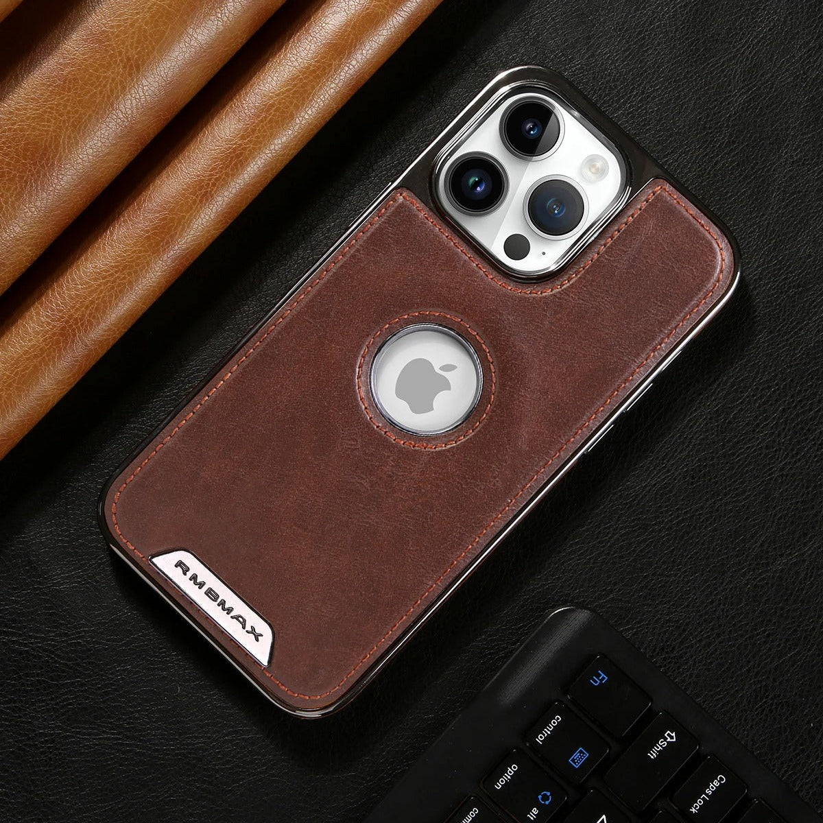 Luxury iPhone Case — Leather Shockproof Protective Cover with Anti-Fingerprint Anti-Scratch Dustproof Non-Slip Design and Easy-Access Cutouts