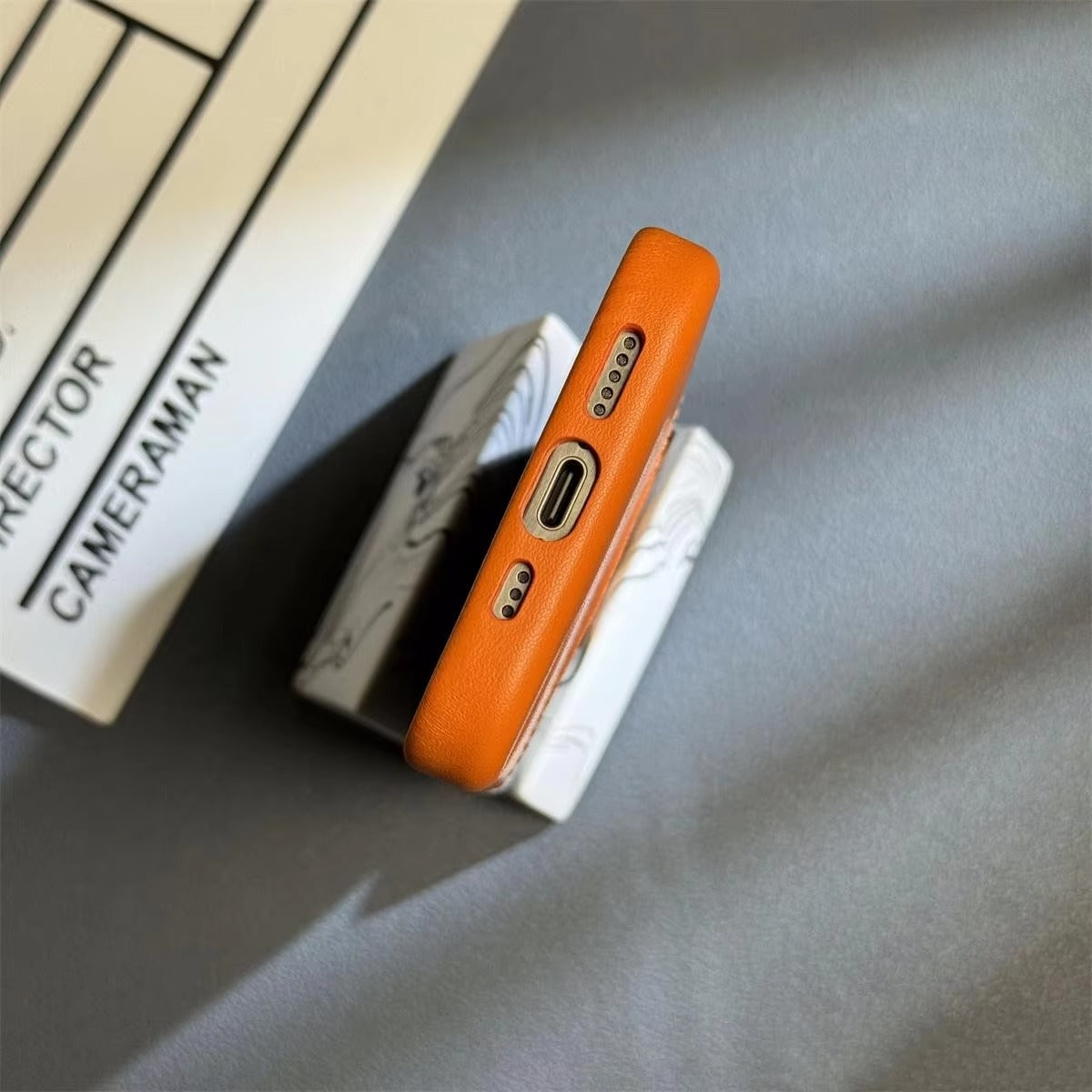 Luxury iPhone Case — Linen PU Leather MagSafe Cover with Card Slot Holder, Shockproof Full-Protection Design and Matte Anti-Fingerprint Finish