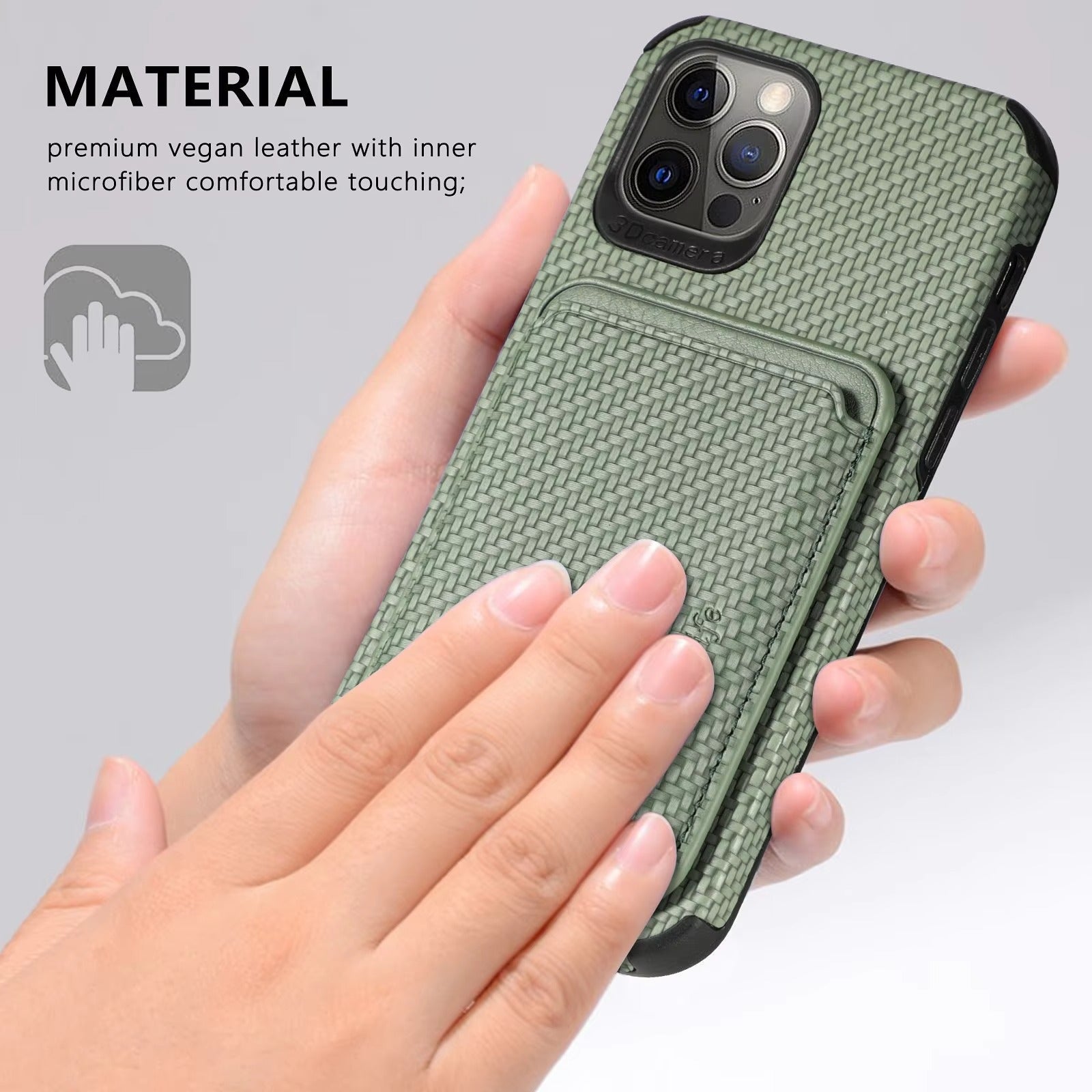 Luxury iPhone Case — MagSafe Carbon Fiber Cover with Detachable Card Holder, Dual-Layer Protection, Matte Anti-Fingerprint Finish and Wireless-Charging Safe Design