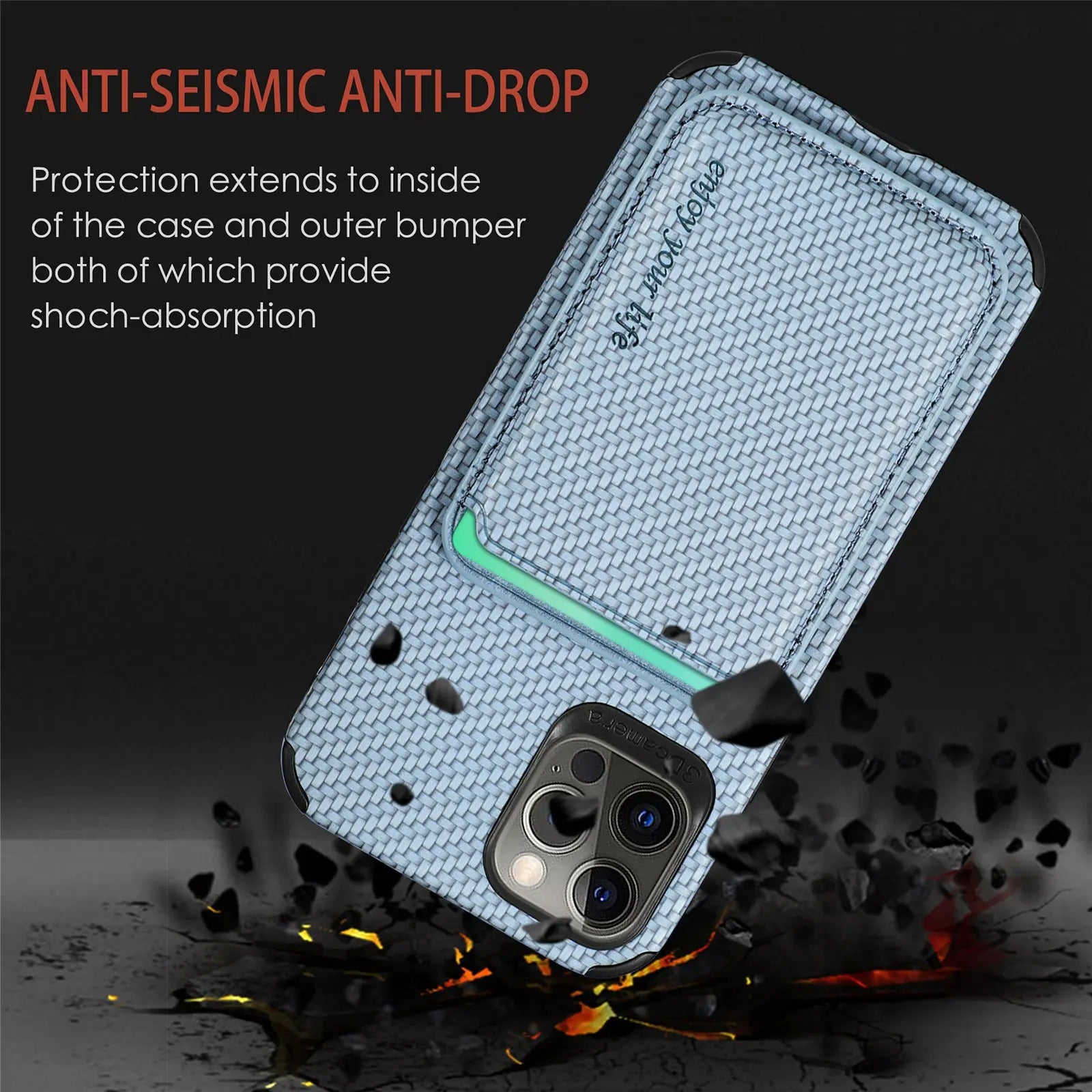 Luxury iPhone Case — MagSafe Carbon Fiber Cover with Detachable Card Holder, Dual-Layer Protection, Matte Anti-Fingerprint Finish and Wireless-Charging Safe Design