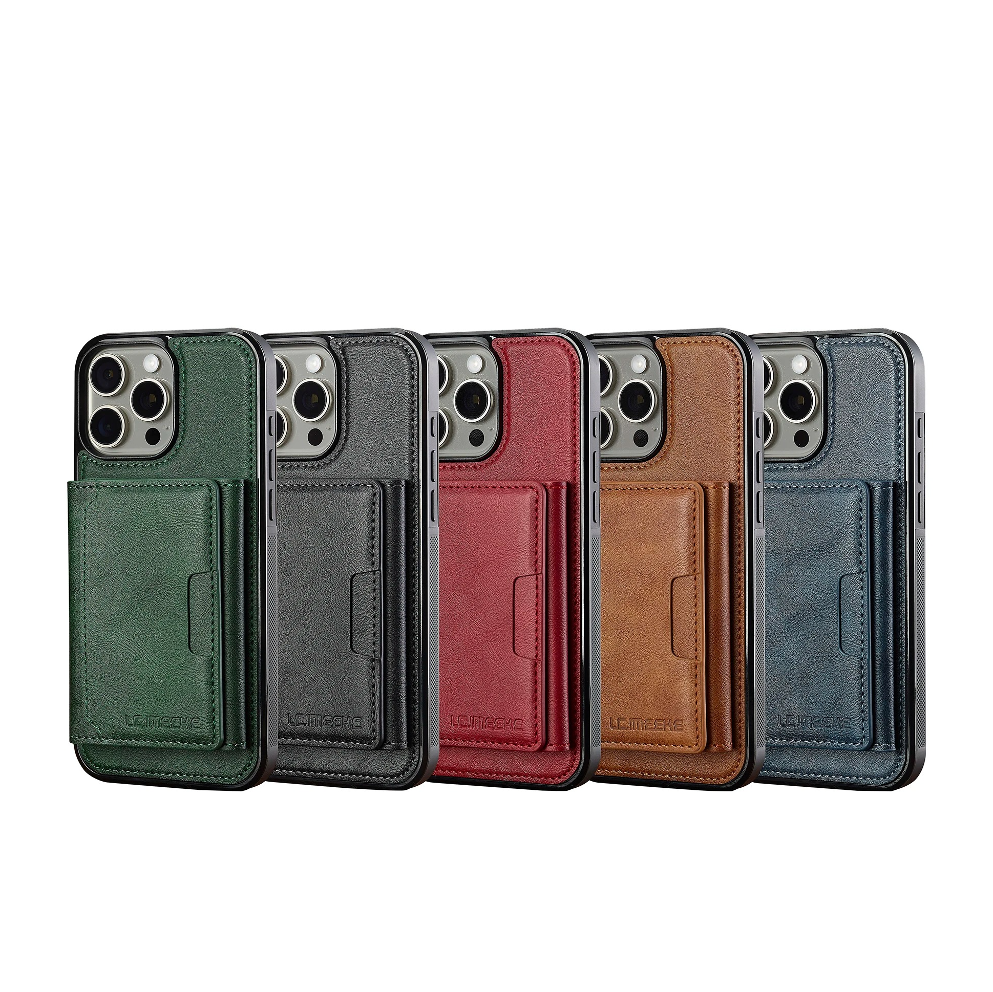 Luxury iPhone Case — MagSafe Detachable PU Leather Wallet Cover with Card Holder, Magnetic Back, Wireless-Charging Safe and Anti-Fingerprint Design