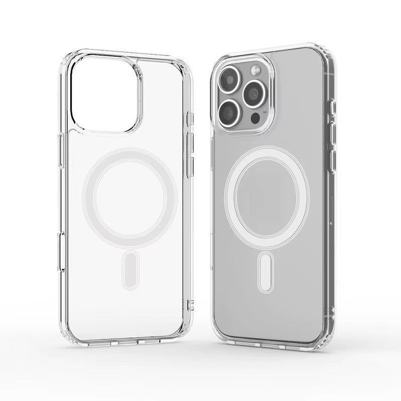 Luxury iPhone Case — MagSafe Magnetic 360° Rotating Stand Cover with PC+TPU Protection, Anti-Fingerprint Non-Slip Design and Dustproof Transparent Finish