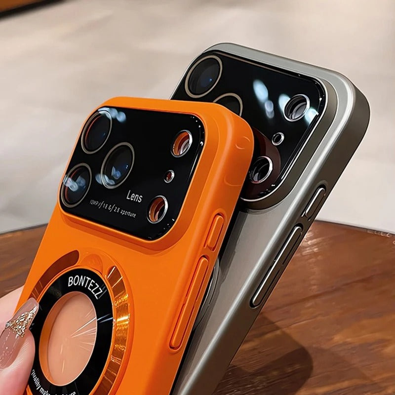 Luxury iPhone Case — MagSafe Magnetic Cover with Bracket Holder Ring, Full Lens Protection, Shockproof Matte Anti-Fingerprint Dustproof Non-Slip Design