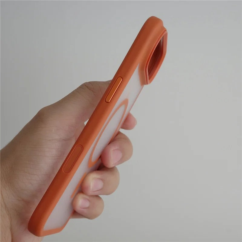 Luxury iPhone Case — MagSafe Magnetic TPU+PC Shockproof Cover with Camera Button and Anti-Fingerprint Matte Finish