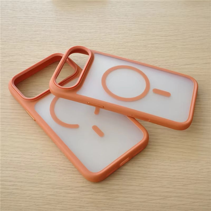 Luxury iPhone Case — MagSafe Magnetic TPU+PC Shockproof Cover with Camera Button and Anti-Fingerprint Matte Finish