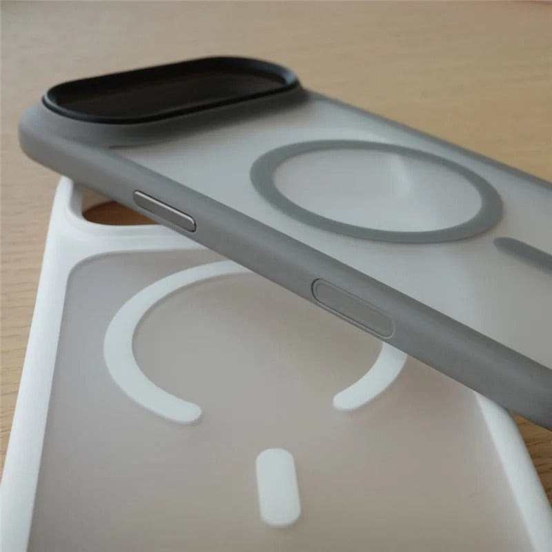 Luxury iPhone Case — MagSafe Magnetic TPU+PC Shockproof Cover with Camera Button and Anti-Fingerprint Matte Finish