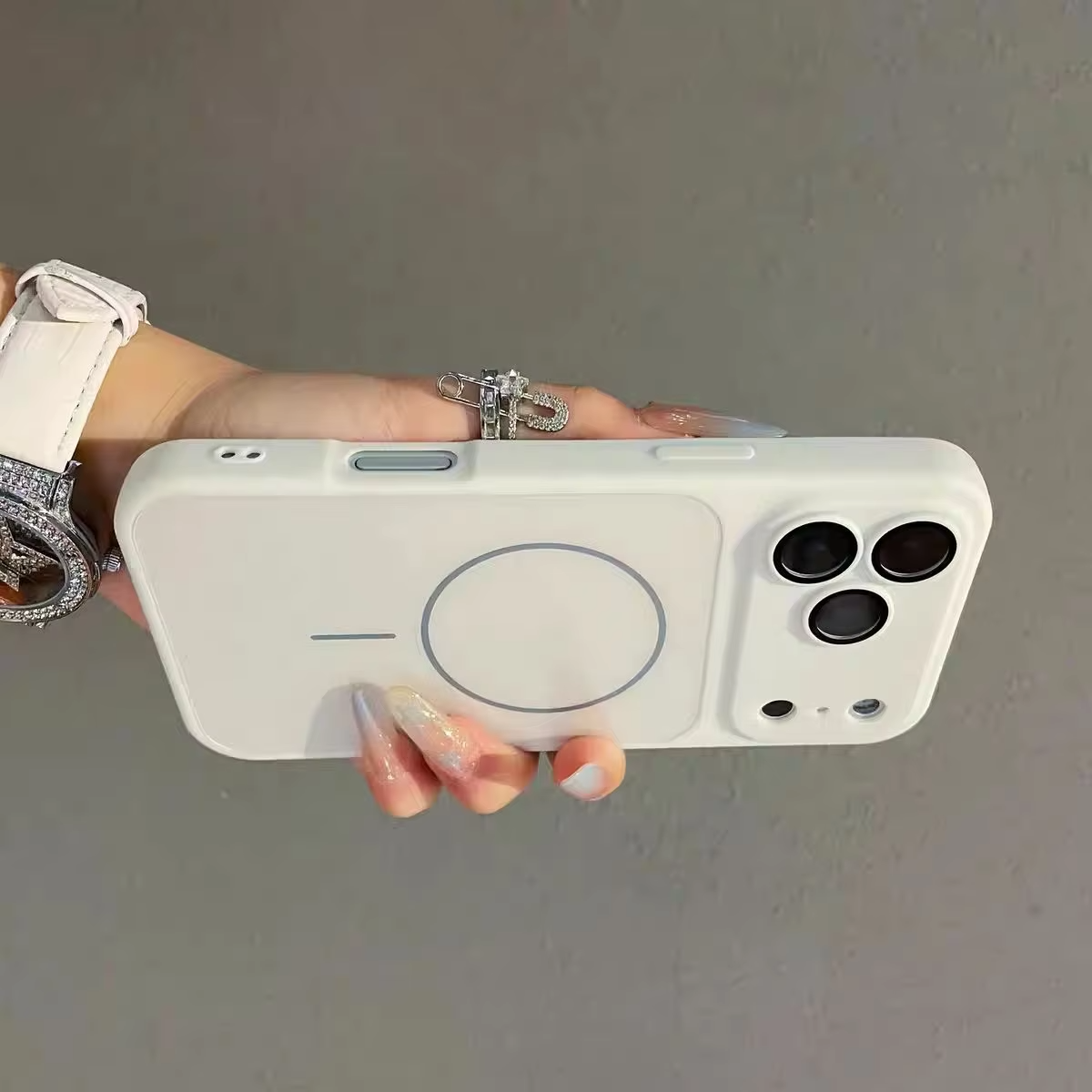 Luxury iPhone Case — MagSafe Matte PC Cover with Glass Lens Protection, Slim Shockproof Design and Camera Control Button