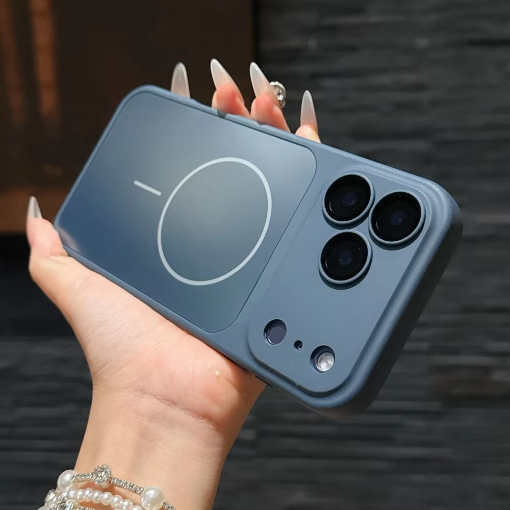 Luxury iPhone Case — MagSafe Matte PC Cover with Glass Lens Protection, Slim Shockproof Design and Camera Control Button