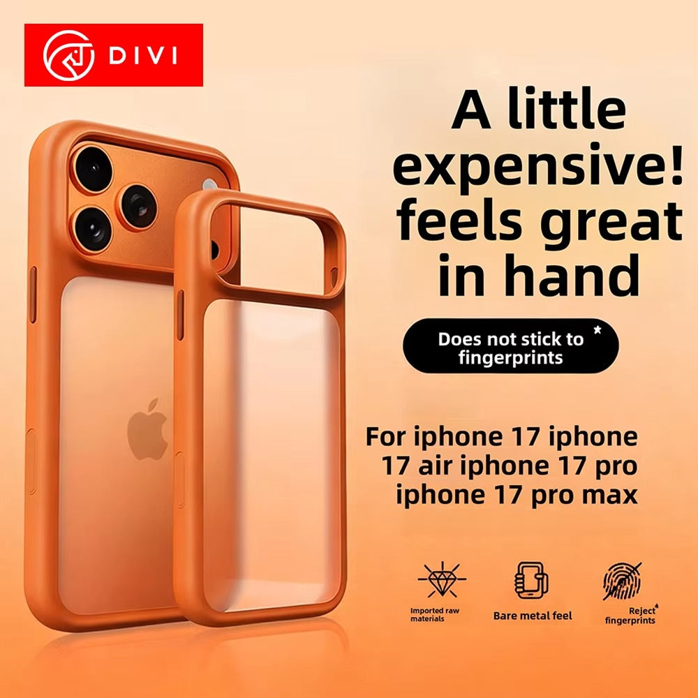 Luxury iPhone Case — MagSafe Transparent Soft Cover with Metal Buttons, Skin-Feel Matte Design, Shockproof Anti-Fingerprint Non-Slip Protection