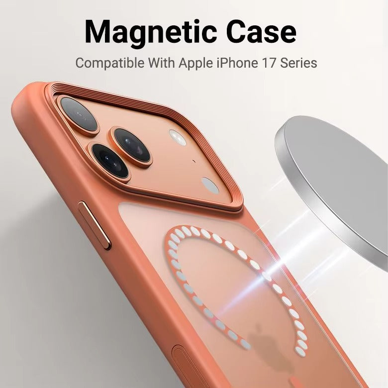 Luxury iPhone Case — MagSafe Transparent Soft Cover with Metal Buttons, Skin-Feel Matte Design, Shockproof Anti-Fingerprint Non-Slip Protection