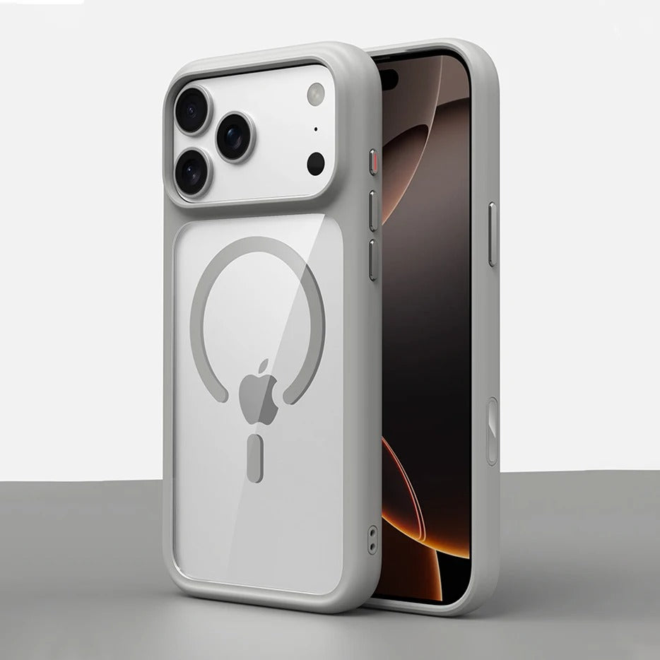 Luxury iPhone Case — MagSafe Transparent Soft Cover with Metal Buttons, Skin-Feel Matte Design, Shockproof Anti-Fingerprint Non-Slip Protection