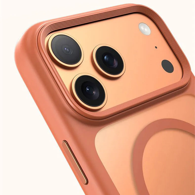 Luxury iPhone Case — MagSafe Transparent Soft Cover with Metal Buttons, Skin-Feel Matte Design, Shockproof Anti-Fingerprint Non-Slip Protection