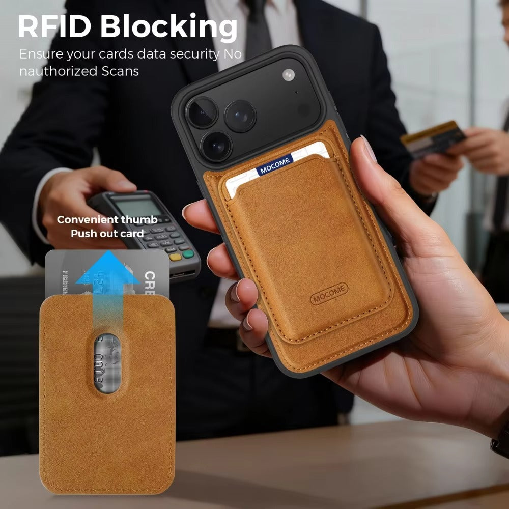 Luxury iPhone Case — Magnetic 2-in-1 Leather Card-Holder Cover with Shockproof Dual-Layer Protection, Anti-Fingerprint Non-Slip Design & Wireless-Charging Support