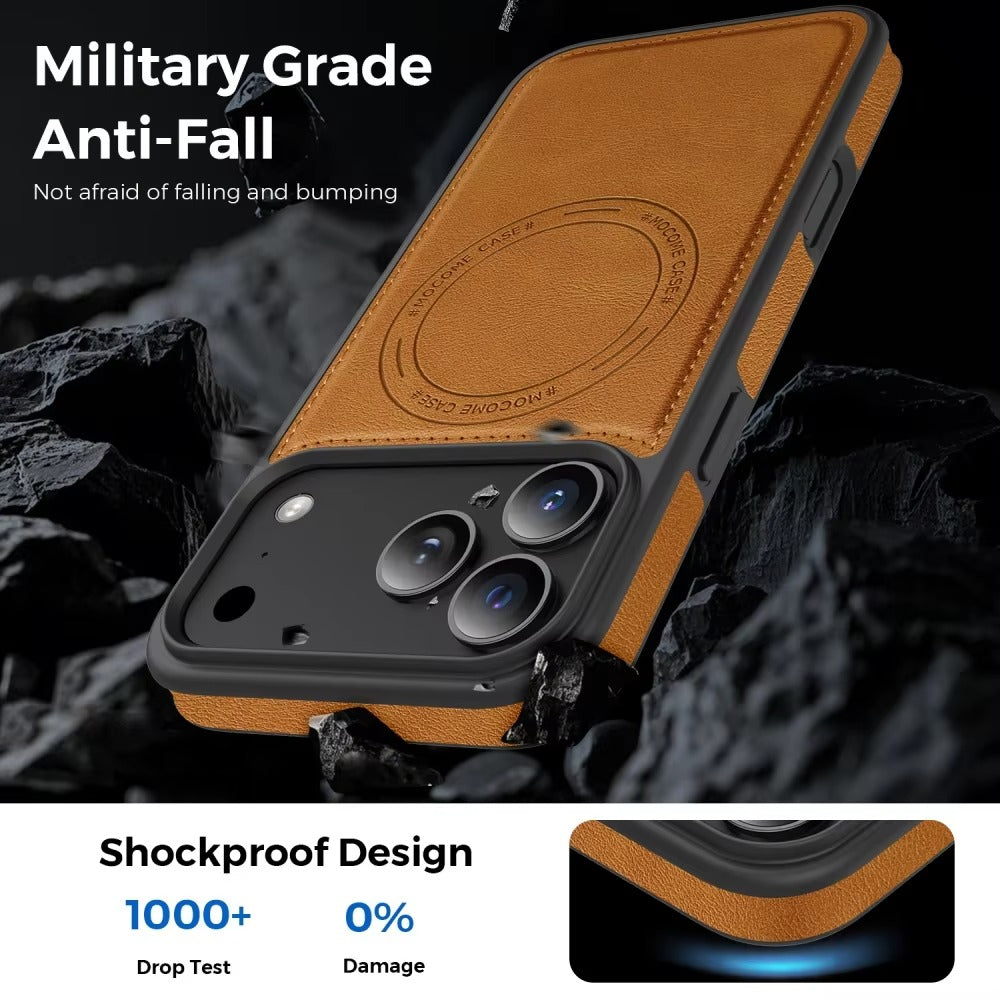 Luxury iPhone Case — Magnetic 2-in-1 Leather Card-Holder Cover with Shockproof Dual-Layer Protection, Anti-Fingerprint Non-Slip Design & Wireless-Charging Support