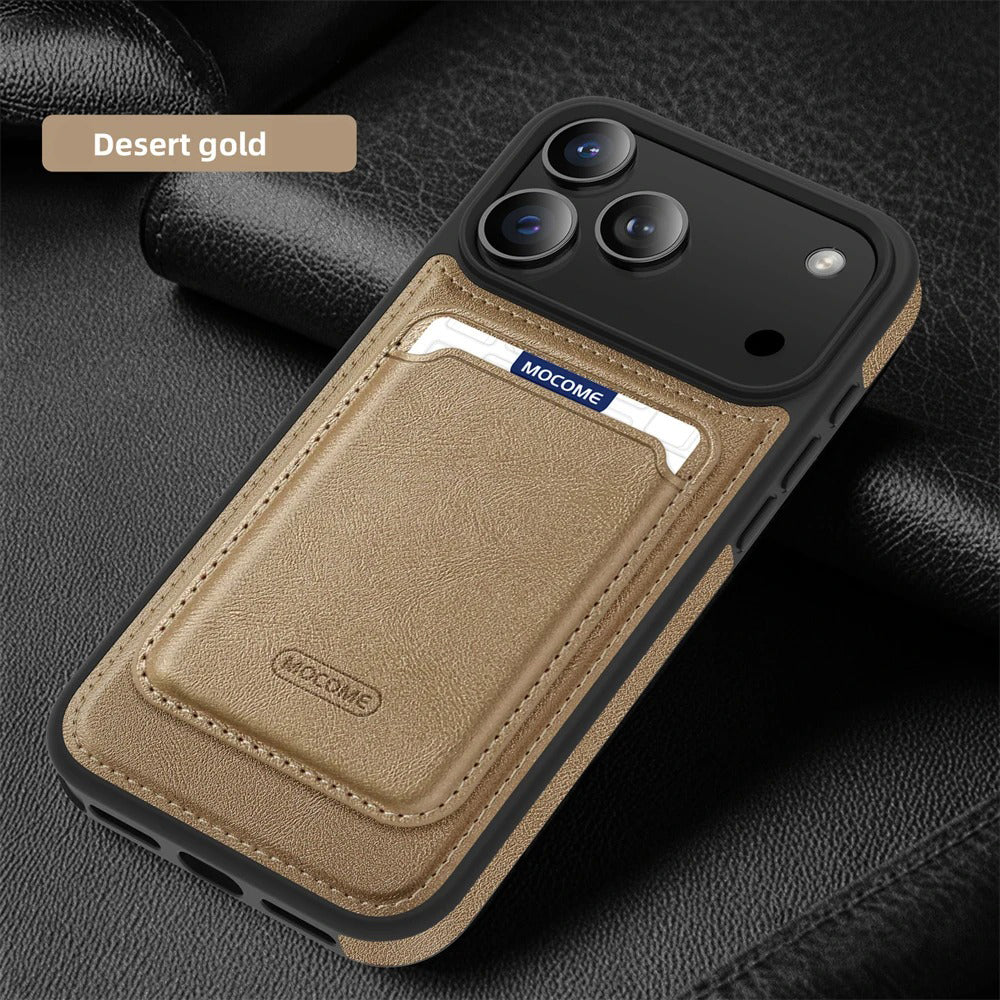 Luxury iPhone Case — Magnetic 2-in-1 Leather Card-Holder Cover with Shockproof Dual-Layer Protection, Anti-Fingerprint Non-Slip Design & Wireless-Charging Support