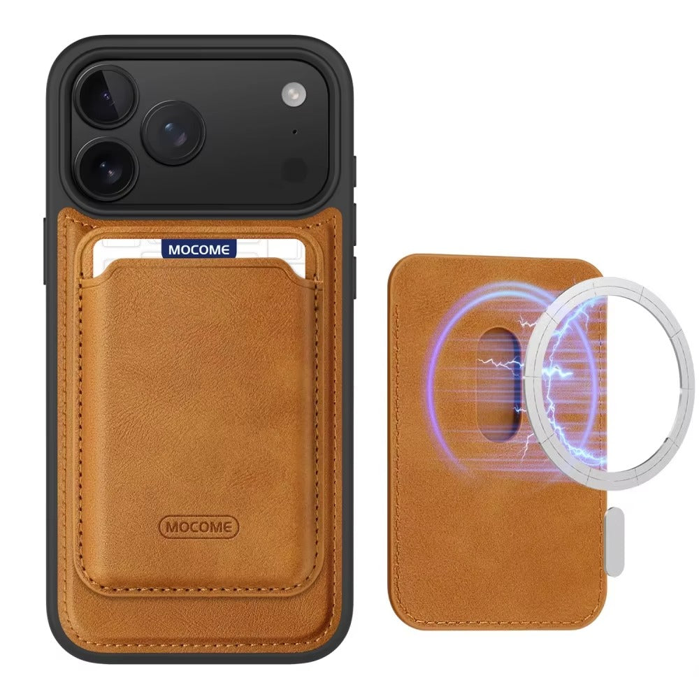 Luxury iPhone Case — Magnetic 2-in-1 Leather Card-Holder Cover with Shockproof Dual-Layer Protection, Anti-Fingerprint Non-Slip Design & Wireless-Charging Support